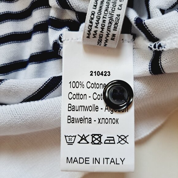 NEW Impulso Italian 100% Cotton Striped Blue Polo Shirt Size S - Picture 14 of 14